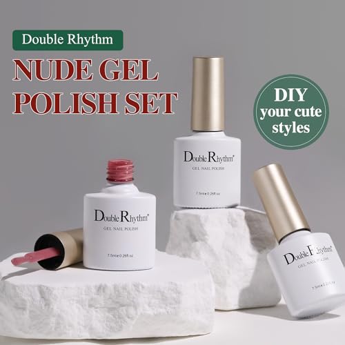 Double Rhythm Gel Nail Polish Set of 6 Colors Baby Light Pastel Milky Nail Polish Starter Kit Art DIY Salon Home (Natural Neutral Nude Pink,Kit 28) - Image 6