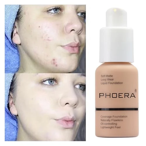 2 Pack PHOERA Foundation,Flawless Soft Matte Liquid Foundation 24 HR Oil Control Concealer Foundation Makeup,Full Coverage Foundation for Women and Girls (105 Sand) - Image 4