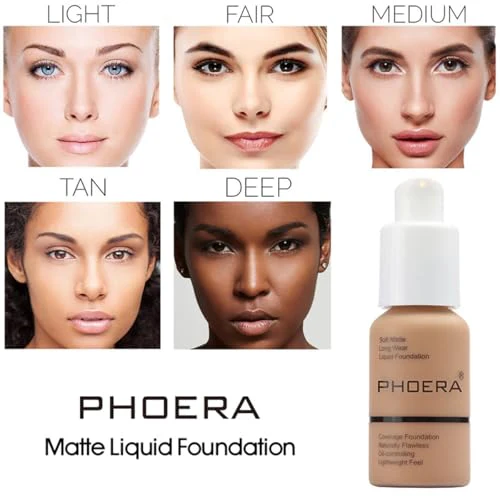 2 Pack PHOERA Foundation,Flawless Soft Matte Liquid Foundation 24 HR Oil Control Concealer Foundation Makeup,Full Coverage Foundation for Women and Girls (105 Sand) - Image 6