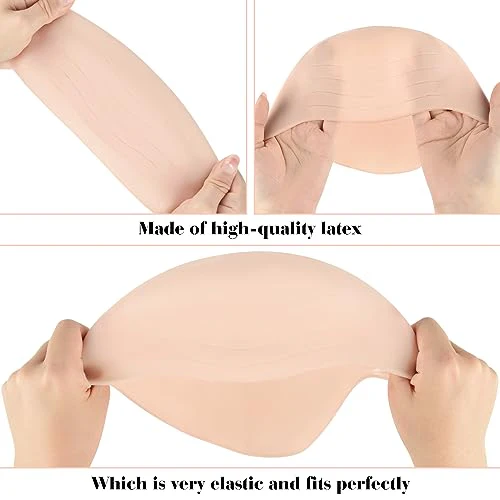 8 PCS Halloween Makeup Latex Bald Cap Think Bald Caps for Halloween Theme Party Cosplay for adults Women Men Bald Head Wig Cap Bald Hat Costume Accessory - Image 3