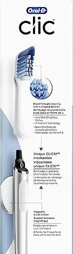 Oral-B Clic Deluxe Starter Kit, Manual Toothbrush with 3 Brush Heads & Magnetic Brush Mount, White - Image 6