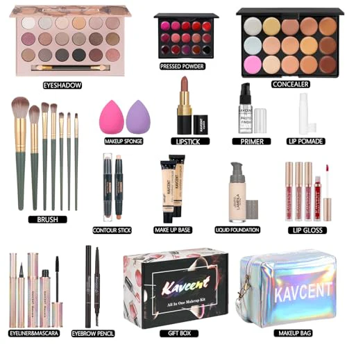 Makeup Sets for Teens Makeup Kit for Women Full Kit Makeup set Makeup Kit Eyeshadow Palette Foundation Mascara Contour Lipgloss Makeup Teenager Gift - Image 2
