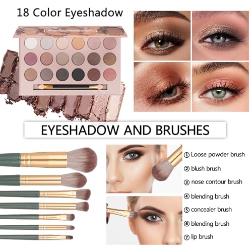 Makeup Sets for Teens Makeup Kit for Women Full Kit Makeup set Makeup Kit Eyeshadow Palette Foundation Mascara Contour Lipgloss Makeup Teenager Gift - Image 3
