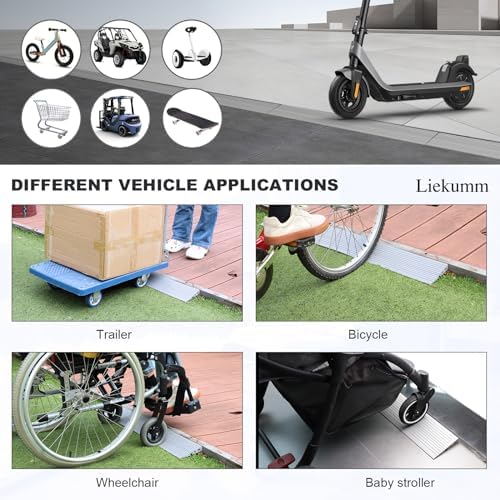 LIEKUMM 3/4" Rise PVC Threshold Ramp for Doorways, 1700 Lbs Capacity, Self-Adhesive Transition Ramp for Wheelchairs, Strollers, and Scooters, Cuttable, Grey - Image 6