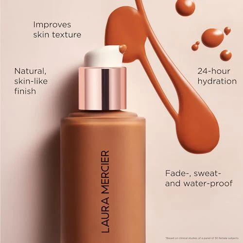 Laura Mercier Real Flawless Weightless Perfecting Waterproof Liquid Foundation: Medium-Buildable Coverage, 12 HR Fade-Proof Wear, Natural Finish, Hydrating, Long Lasting, Non-Comedogenic - Image 6