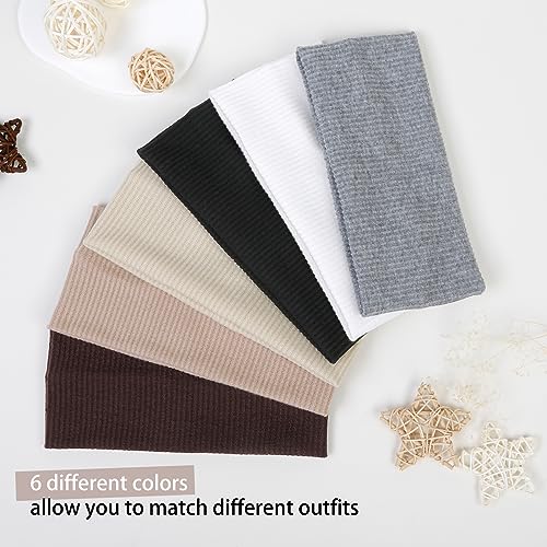 Headbands for Women Wide Non Slip Boho Head Bands Soft Elastic Thick Hairbands Fashion Workout Yoga Hair Accessories, 6 Pack - Image 6