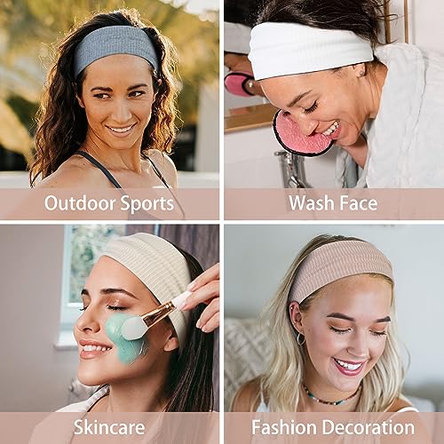 Headbands for Women Wide Non Slip Boho Head Bands Soft Elastic Thick Hairbands Fashion Workout Yoga Hair Accessories, 6 Pack - Image 7