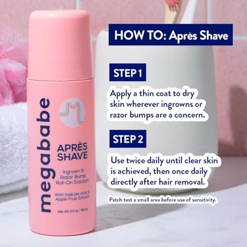 Megababe Après Shave | Post-Shave & Waxing | Ingrown Hair & Razor Bump Roll-On Treatment for Women | Bikini, Armpits & Legs | 3.0 fl oz - Image 5