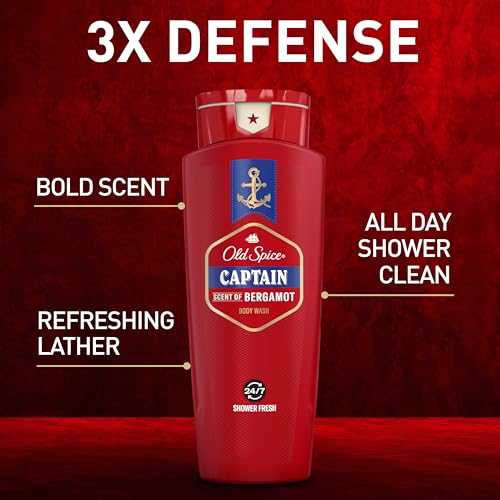 Old Spice Red Collection Body Wash for Men, Captain Scent, 24 fl oz (Pack of 4) - Image 3