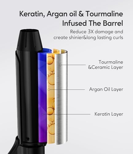 Travel Curling Iron, 1 Inch Mini Curling Iron Travel Size with 3 Adjustable Temp, Ceramic Mini Hair Curler with Keratin&Argan Oil Infuse, Dual Voltage, Includes Storage Bag - Image 5