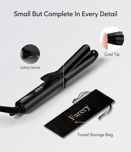 Travel Curling Iron, 1 Inch Mini Curling Iron Travel Size with 3 Adjustable Temp, Ceramic Mini Hair Curler with Keratin&Argan Oil Infuse, Dual Voltage, Includes Storage Bag - Image 6
