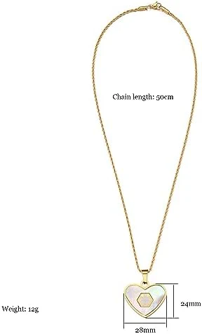 Medical Alert Necklace for Women Shell & Gold-Tone Stainless Steel Emergency ID Tag Pendant Necklace for Girls Custom Engraved Medical Alert Jewelry - Image 3