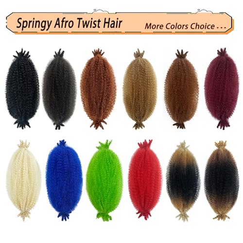 Marley Twist Braiding Hair, Pre-Separated Springy Afro Twist Hair Kinky Twist Crochet Hair Braids for Distressed Soft Locs Spring Twist Hair for Women (Bug#, 12 Inch(Pack of 8)) - Image 5