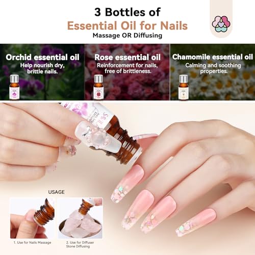 SAVILAND Acrylic Nail Kit with Essential Oils: 6 Colors Acrylic Powder and Acrylic Liquid with Practice Mat Acrylic Nail Set for beginners with Everything for Starter DIY Home Nails Art - Image 4