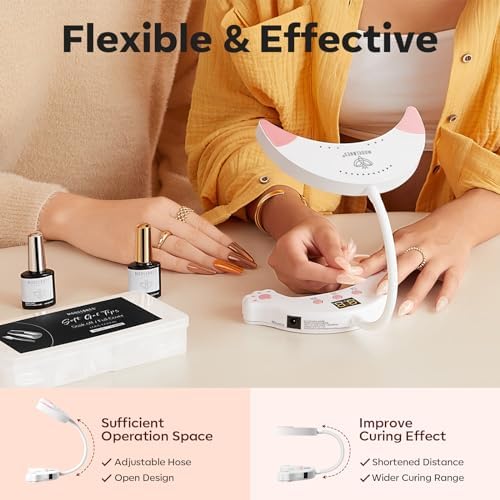 Modelones UV LED Nail Lamp, Gooseneck UV Lamp for Gel x Nails, 48 W Nail Light for Gel Nail Polish with 3 Timers and LCD Display, UV Light for Gel Nails, LED Nail Lamp for Fast Curing - Image 3
