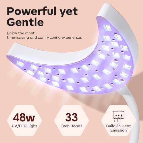 Modelones UV LED Nail Lamp, Gooseneck UV Lamp for Gel x Nails, 48 W Nail Light for Gel Nail Polish with 3 Timers and LCD Display, UV Light for Gel Nails, LED Nail Lamp for Fast Curing - Image 6