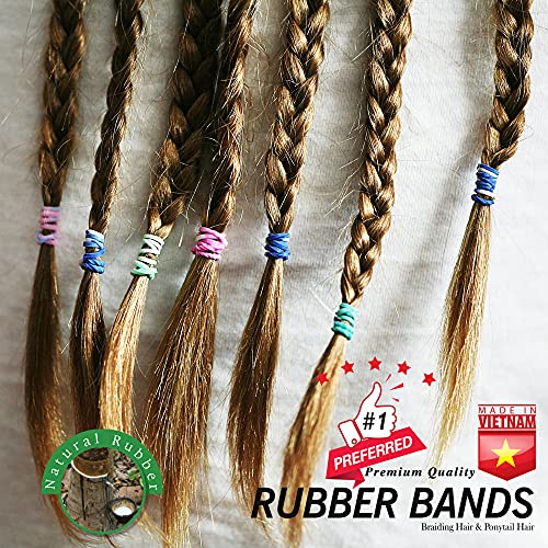 1 LB Rubber Bands Hair Band Soft Elastic Hair Accessories Braid Mini Hair Ties Stretchy Hair Ties No Damage Rubber Bands for Hair Made in Vietnam (Natural) - Image 6