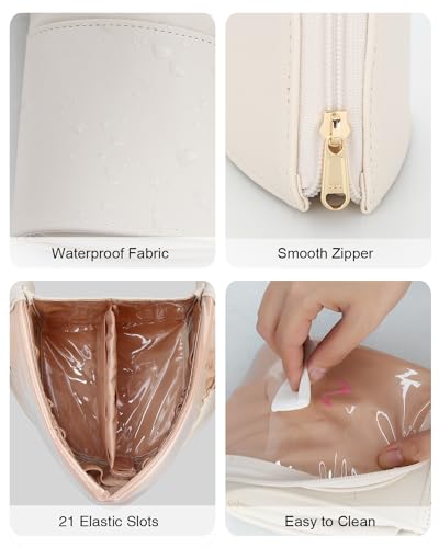 Makeup Brush Case Travel Makeup Brush Holder Portable Makeup Brush Bag Professional Cosmetic Bag Artist Storage Bag Essentials Stand-up Foldable Makeup Cup - Image 6