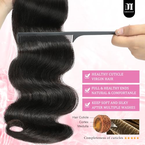 DMKEEP 12A Body Wave Bundles Human Hair 20 22 24 Inch Human Hair Bundles 100% Unprocessed Brazilian Raw Virgin Hair 3 Bundles Body Wave Weave Bundles Human Hair Natural Color - Image 4