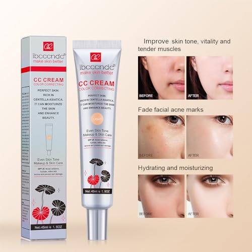 Color Correcting CC Cream with SPF 25, Coverage Lightweight Foundation, Hydrating Serum, Even Skin Tone Makeup and Skin Care, Boost Radiance, Refine Skin Texture, Avoid Sun Damage (LightLight, 1PCS) - Image 6