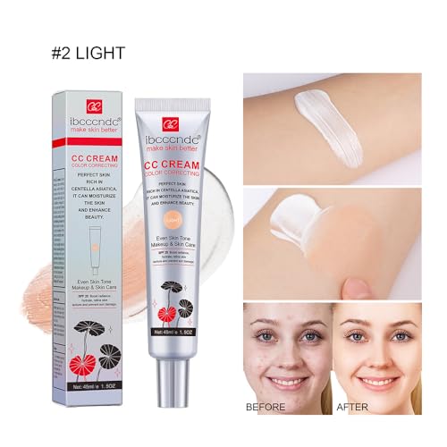 Color Correcting CC Cream with SPF 25, Coverage Lightweight Foundation, Hydrating Serum, Even Skin Tone Makeup and Skin Care, Boost Radiance, Refine Skin Texture, Avoid Sun Damage (LightLight, 1PCS) - Image 8