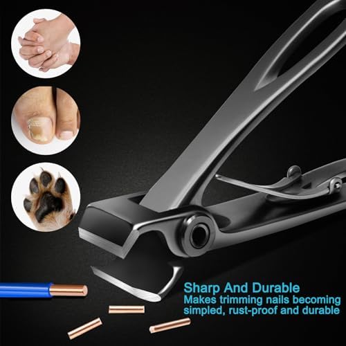 Straight Nail Clipper, Toe Nail Clippers for Thick Toenails with 17mm Wide Jaw Opening, Extra Big Toenail Clippers for Cutting Ingrown Toenails, Heavy Duty Nail Clippers, Adult, Boys, Seniors - Image 3