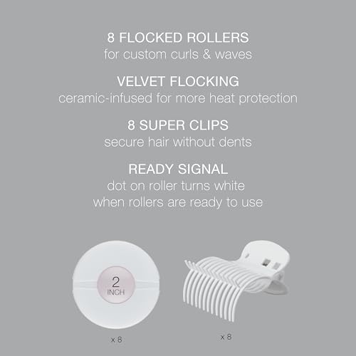 Conair Hot Rollers Hair Curlers for Long, Medium and All Hair | Heated Rollers with Hair Roller Clips Included | 2-inch Rollers | Amazon Exclusive - Image 2