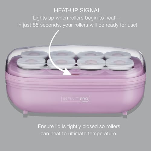 Conair Hot Rollers Hair Curlers for Long, Medium and All Hair | Heated Rollers with Hair Roller Clips Included | 2-inch Rollers | Amazon Exclusive - Image 3