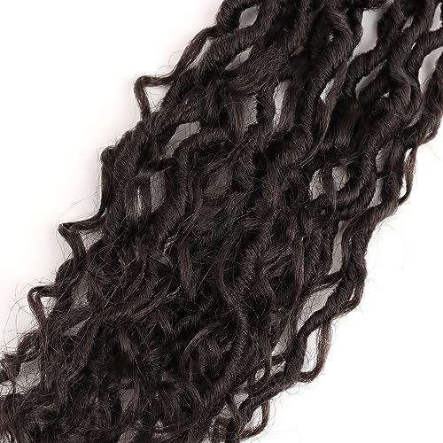 LMZIM 12 inch Goddess Locs Crochet Hair 8 Packs Faux Locs Crochet Hair for Black Women Pre Looped River Locs Crochet Hair with Curly Ends #4 - Image 6