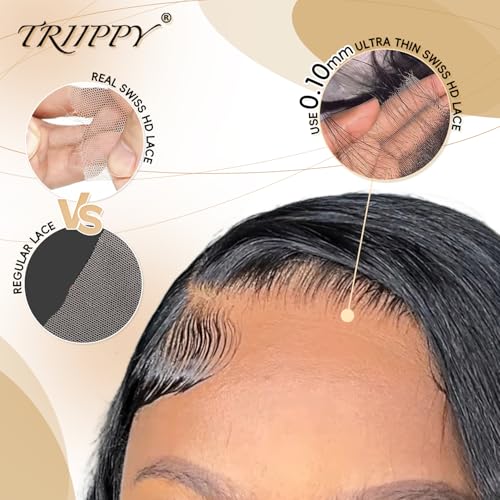 Triippy Raw Hair 5x5 HD Lace Closure Body Wave More Less Shedding than Regular Virgin Hair, 0.10mm Ultra-Thin 5x5 Swiss Real HD Lace with 100% Raw Cambodian Human Hair 16 Inches - Image 3