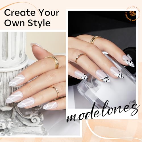 modelones Nail Art Brushes, Super Fine Thin Liner Nail Brush Set Sizes 7/11/15/20mm for Nail Gel Polish Painting Designs with Acrylic Rhinestone Handle Gift For Women - Image 7
