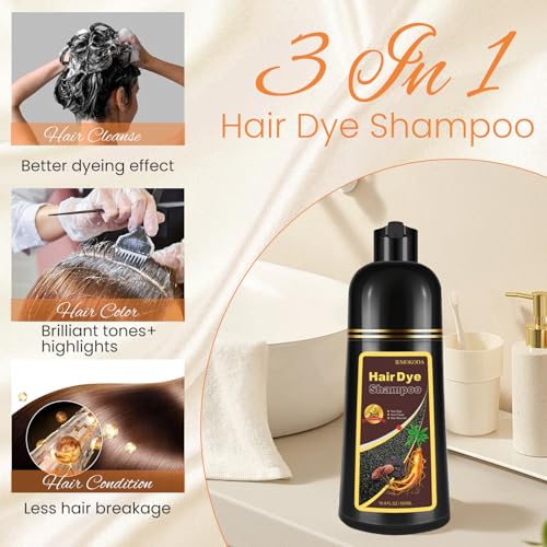 Silver Gray Hair Dye Shampoo 3-in-1 Champu Para Canas Mujer, Instant Herbal Hair Color Treated Shampoo, Long Lasting Easy to Use, for Women Men Valentine's Day Gift, 500ml - Image 4