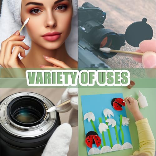 Pointed Tip Cotton Swabs - 1000 Count Double Pointed Cotton Buds - Precision Tips with Bamboo Sticks for Makeup, Nail Tools, Personal Care - Soft and Hypoallergenic for Skin - Image 6