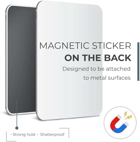 Mavoro Magnetic Locker Mirror | 7x9in Acrylic Mirror - Unbreakable Mirror | Sleek Frameless Mirror | Glassless Safety Kids Mirror (1 Pack) - Image 2