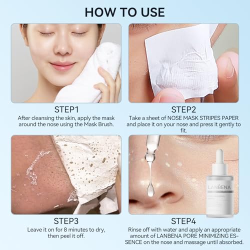 LANBENA Nose Strips for Blackheads (1.76 Oz), 100 pcs Nose Plants Pore Strips, Blackhead Remover Mask, NOTE: Place Bottle in Boiling Water for 5 min to Soften Dry/Solid Cream - Image 6