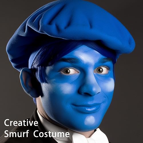 UCANBE Blue Face Body Paint Makeup Foundation, Professional Non-Toxic Greasepaint Palette for Kids & Adults Party, Cream Facepaints for Halloween Cosplay Theater Costume Stage SFX Dress-Up Makeup - Image 5