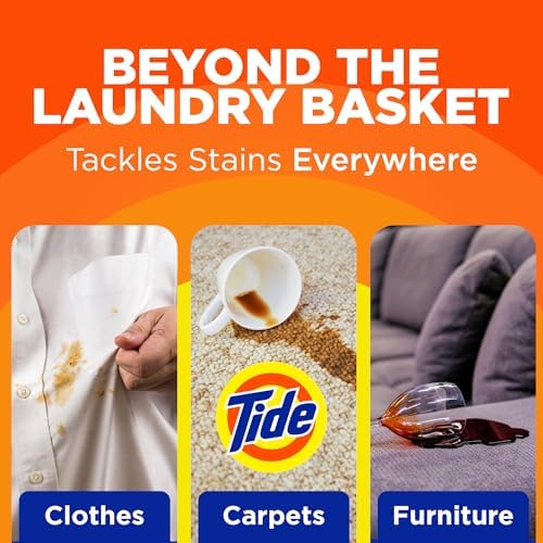 Tide Laundry Stain Remover Spray with Oxi | Stain Remover for Clothes, Carpet, Upholstery, Pet Bedding | Stain Treater Spray for Tough Stains from Wine, Coffee, Grease | 22 Fl Oz (Pack of 2) & 3 Fl Oz - Image 3