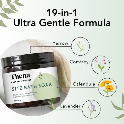Thena Organic Sitz Bath Soak 2 Pack | Postpartum Essentials 100% Natural & Gentle with Pure Epsom & Dead Sea Salts Witch Hazel Lavender Essential Oil - Image 3