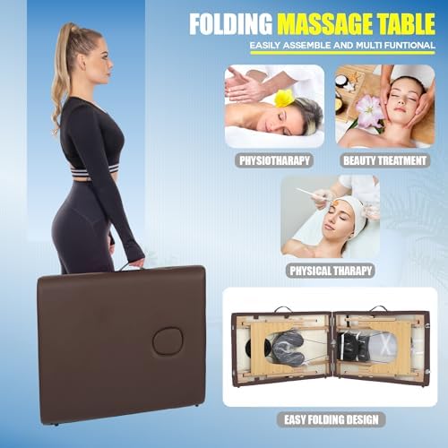 PayLessHere Massage Bed Portable Massage Table 2 Fold Lash Bed Adjustable Salon Bed 24 inche Wide Spa Table with Non-Woven Bag for Spa Footmassage Facial CareSpa Tattoo - Image 5