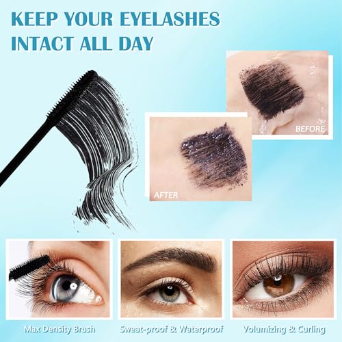 Mascara for Older Women 60 Plus, Waterproof Volumizing Mascara for Seniors with Thinning Lashes, Smudge-proof Long Lasting Mascara Black Volume and Length for Sensitive Eyes, Hypoallergenic Mascara - Image 3