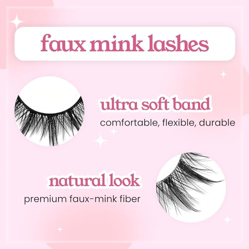 Anime Lashes Korean Japanese Look Like Asian Natural Look False Eyelashes Manga Lashes Mink Wispy Fluffy Spiky 3D Volume Eyelashes Pack Cosplay Fake Eyelashes Individual Cluster 5 Pairs X009 by dxg - Image 2