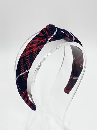 1" Knotted Headband in School Uniform Plaid-Padded headband-Knot at Top-Uniform Headband (Plaid 36) - Image 3