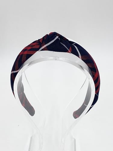 1" Knotted Headband in School Uniform Plaid-Padded headband-Knot at Top-Uniform Headband (Plaid 36) - Image 4