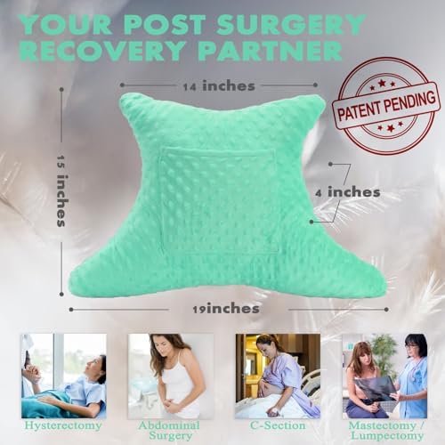 Hysterectomy Pillow with Pocket, Hysterectomy Recovery Abdominal Pillow, Post Surgery Pillow for Abdomen, C-Section Recovery Pillow, Mastectomy, Tummy Tuck, Hernia, Abdominal Surgery Must Haves - Image 4