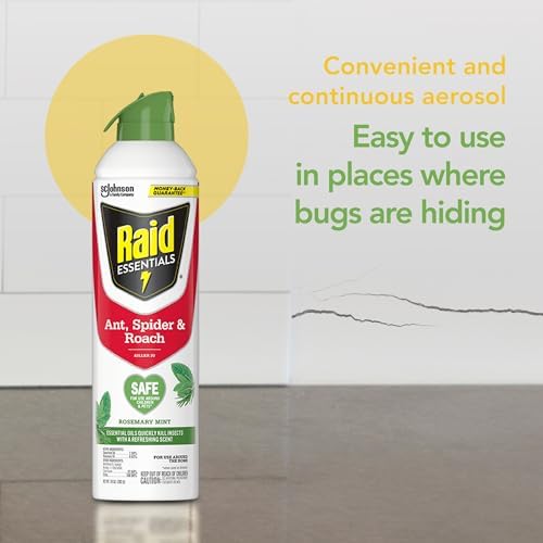 Raid Essentials Ant, Spider & Roach Killer Aerosol Spray, Child & Pet Safe, Kills Insects Quickly, for Indoor Use, Rosemary Mint Scent, 10 fl oz - Image 10