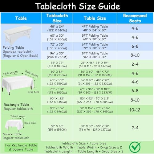 Urby Elastic Open Back Table Clothes for 6 Foot Rectangle Tables Fits 6ft Folding Tables from Lifetime, COSCO, Mainstays and Others. Heavy-Duty Stretchy Wrinkle Resistant Spandex. Black 2 Pack. - Image 7