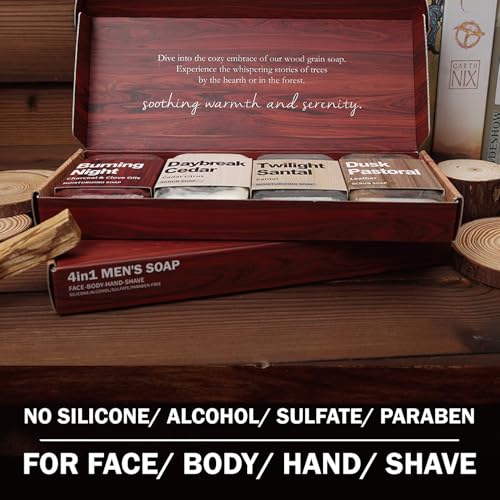 Rinse & Robust Mens Soap 4Pcs Natural Mens Bar Soap Cleansing Soap Bar Set Gift for Men Exfoliating & Moisturizing Luxury Soap FACE BODY HAND SHAVE Soap 4 In 1 All Skin Type |5.3 oz of 4 Bars - Image 6