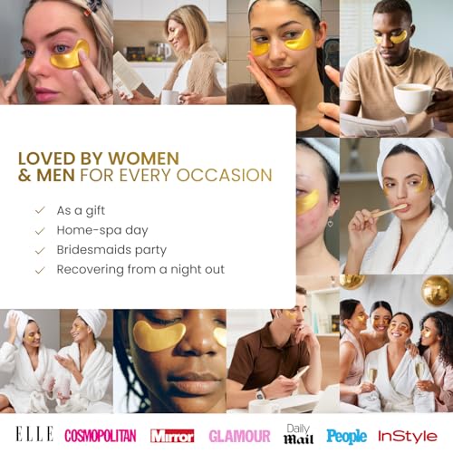 PLANTIFIQUE Gold Eye Patches for Puffy Eyes | 20 Pairs | Valentines Day Gifts Under Eye Masks for Dark Circles | Puffiness Eye Gels | Eye Mask Skincare - Image 6