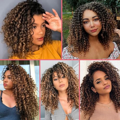 Leeven Curly Crochet Hair 10 Inch 8 Packs Burgundy Gogo Curl Crochet Hair Pre Looped Ocean Wave Crochet Hair Ombre Red Deep Twist Bohemian Box Braids Synthetic Water Wave Braiding Hair for Women - Image 6