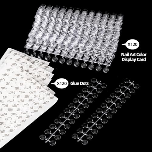 Tbestmax 720 Pcs Nail Polish Swatch Dots Round False Nail Display Tips Transparent Nail Art Color Display Chart with Adhesive Sticker for Nail Polish Training Practicing - Image 5